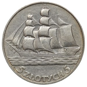 II RP, 5 złotych 1936 Żaglowiec