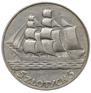 II RP, 5 gold 1936 Sailing ship