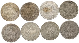 II RP, 5 gold 1934 Head of a woman - set of 8 pieces