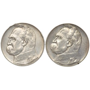 II RP, 10 złotych 1937 Piłsudski - zestaw 2 sztuk