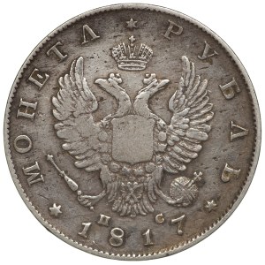 Rosja, Aleksander I, rubel 1817 (ПС), Petersburg
