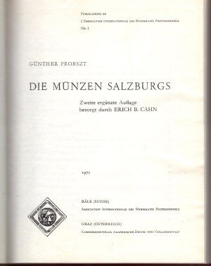 Gunther Probszt, Die Munzen Salzburgs, Graz 1959