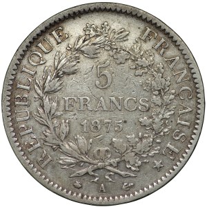 Francja, 5 franków 1875, Paryż