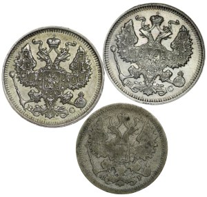 Russia, 20 kopecks 1913, 20 kopecks 1914, 15 kopecks 1903 - set of 3 pieces