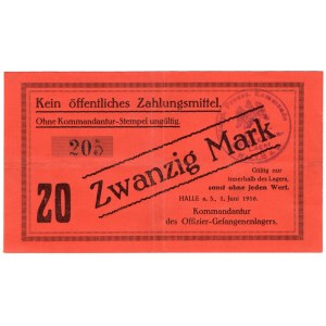 Niemcy, Saksonia-Anhalt, Halle, obóz jeniecki dla oficerów, 20 marek 1916