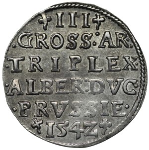 Ducal Prussia, Albert Hohenzollern, Trojak 1542, Königsberg, PRVSS