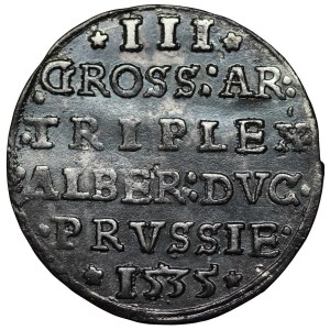 Prusy Książęce, Albert Hohenzollern, Trojak 1535, Królewiec, PRVSS