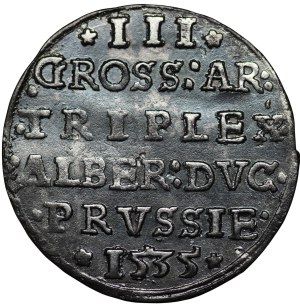 Ducal Prussia, Albert Hohenzollern, Trojak 1535, Königsberg, PRVSS