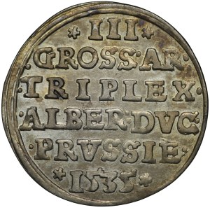 Prusy Książęce, Albert Hohenzollern, Trojak 1535, Królewiec, PRVSS
