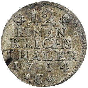 Niemcy, Prusy, Fryderyk II, 1/12 talara 1754 C, Kleve