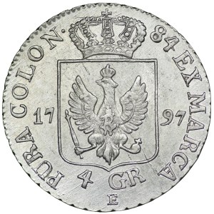 Niemcy, Prusy, Fryderyk Wilhelm II, 4 grosze (złotówka) 1797 E, Królewiec