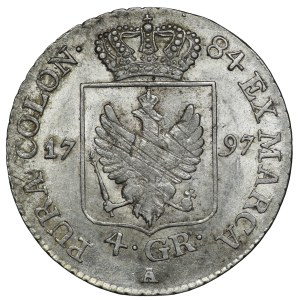 Niemcy, Prusy, Fryderyk Wilhelm II, 4 grosze (złotówka) 1797 A, Berlin