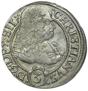 Silesia, Chrystian Wallach, 3 krajcary 1670 CB, Brzeg