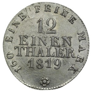 Niemcy, Saksonia, Fryderyk August I, 1/12 talara 1819 I.G.S.