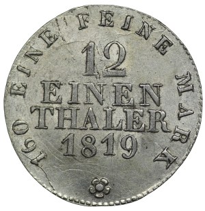Germany, Saxony, Frederick August I, 1/12 thaler 1819 I.G.S.