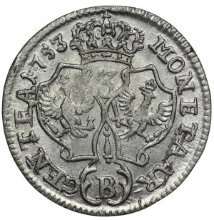 Silesia, Frederick II the Great, 3 krajcara 1753 B, Wrocław