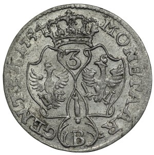 Silesia, Frederick II the Great, 3 krajcara 1754 B, Wrocław