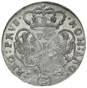 Ducal Prussia, Frederick II the Great, Sixpence 1754 E, Königsberg