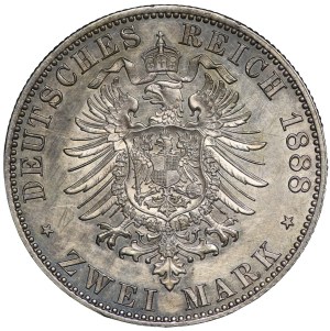 Germany, Prussia, Frederick III, 2 marks 1888 A, Berlin, rarer