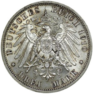 Germany, Prussia, Wilhelm II, 3 Marks Berlin 1910 A