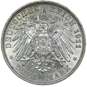 Germany, Prussia, Wilhelm II, 3 marks 1911 A, Berlin