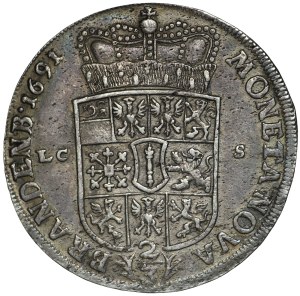 Germany, Prussia, Frederick III, 2/3 Thaler 1691 LCS