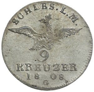 Silesia, 9 krajcars 1808 G, Klodzko - rare