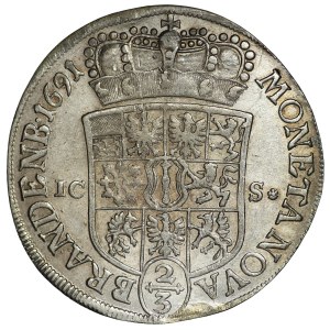 Niemcy, Prusy, Fryderyk III, 2/3 talara 1691 ICS, Magdeburg