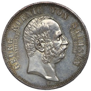 Niemcy, Saksonia, Jerzy I Wettyn, 5 marek 1904 E, pośmiertne, Muldenhütten - rzadka