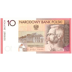 III RP, 10 złotych 2008, Józef Piłsudski