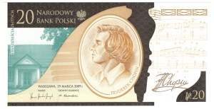 III RP, 20 PLN 2009, Frederic Chopin