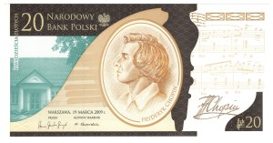 III RP, 20 PLN 2009, Frederic Chopin