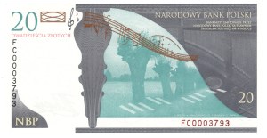 III RP, 20 PLN 2009, Frederic Chopin