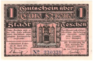 Cieszyn (Teschen), 1 crown 1919