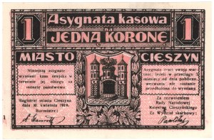 Cieszyn (Teschen), 1 crown 1919