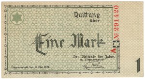 Ghetto in Lodz, 1 mark 1940, series A - 6 digits