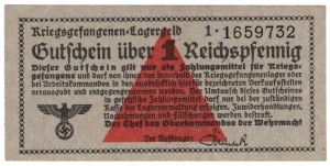 Germany, Universal camp vouchers, Kriegsgefangenen - Lagergeld - 1 Reichspfennig, series 1