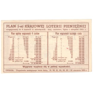 1 Krajowa Loteria Pieniężna, Warszawa 1951