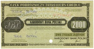 NBP travel cheque for 2,000 zlotys