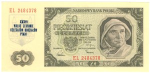 50 zloty 1948, EL series - commemorative overprint XXXVI General Meeting of Delegates of PTAiN Branches