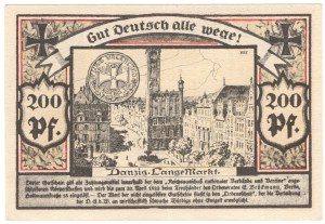 Danzig, 200 fenig 1922, propaganda banknote
