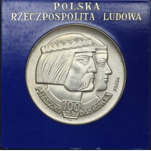 PRL, 100 złotych 1966, próba SREBRO - Mieszko i Dąbrówka