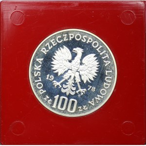 PRL, 100 złotych 1978, próba SREBRO - Ochrona Środowiska, Łoś
