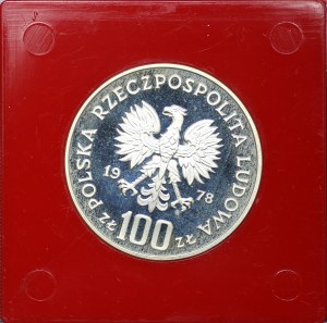People's Republic of Poland, 100 gold 1978, sample SILVER - Environmental Protection, Moose