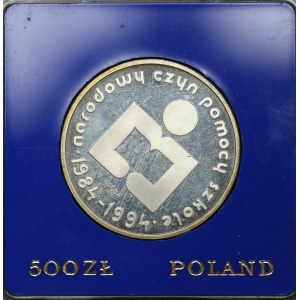 PRL, 1000 złotych 1986, próba SREBRO - Narodowy czyn pomocy szkolnej