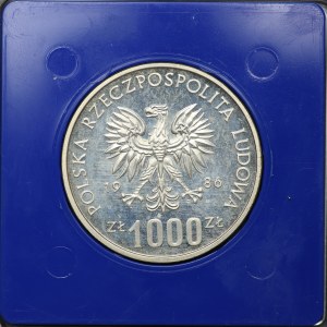 People's Republic of Poland, 1000 zloty 1986, sample SILVER - National act of school aid