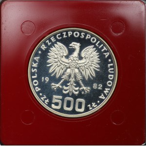 PRL, 500 złotych 1982, próba SREBRO - Dar Młodzieży