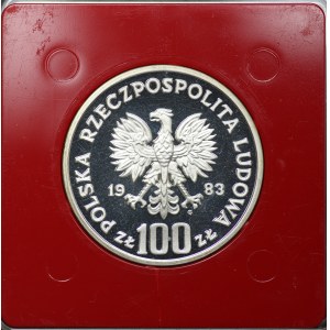 PRL, 100 złotych 1983, próba SREBRO - Ochrona środowiska, Niedźwiedź
