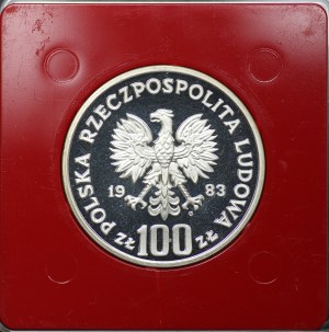 People's Republic of Poland, 100 zloty 1983, sample SILVER - Environmental Protection, Bear