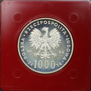 People's Republic of Poland, 1000 gold 1984, sample SILVER - Environmental Protection, Swan